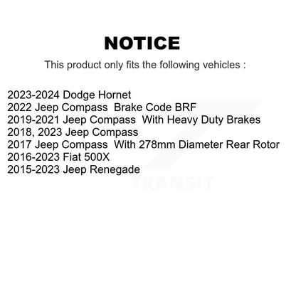 Coat Disc Brake Rotor Rear Pair For Jeep Compass Renegade Dodge Hornet Fiat 500X