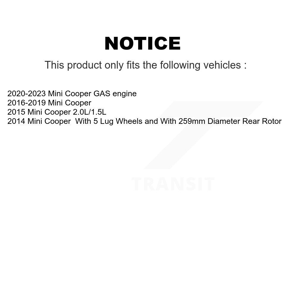 Coated Disc Brake Rotors Rear Pair For Mini Cooper
