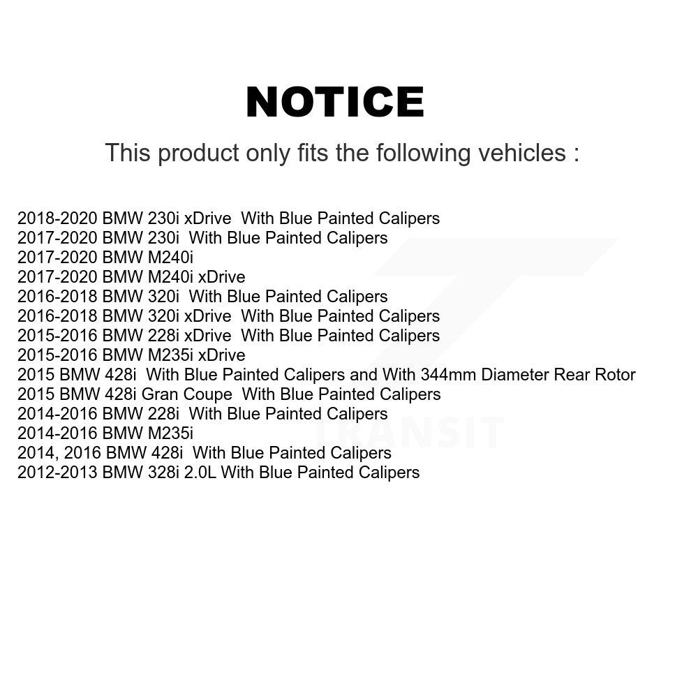 Coated Brake Rotor Rear Pair For BMW 320i xDrive 230i 228i 328i M240i M235i 428i
