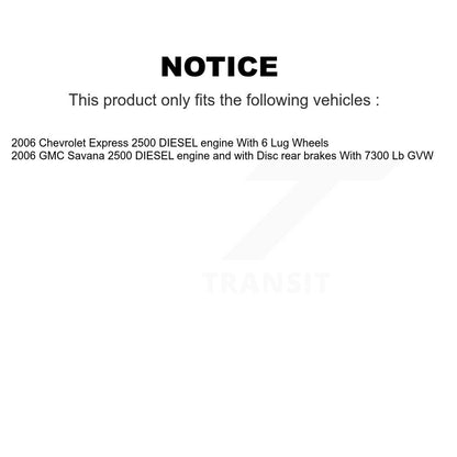 Coated Disc Brake Rotor Front Rear Kit For 2006 GMC Savana 2500 With 7300 Lb GVW