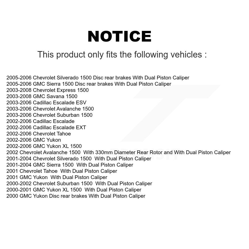 Coat Brake Rotor Front Rear Kit For Chevrolet GMC Silverado 1500 Sierra Yukon XL