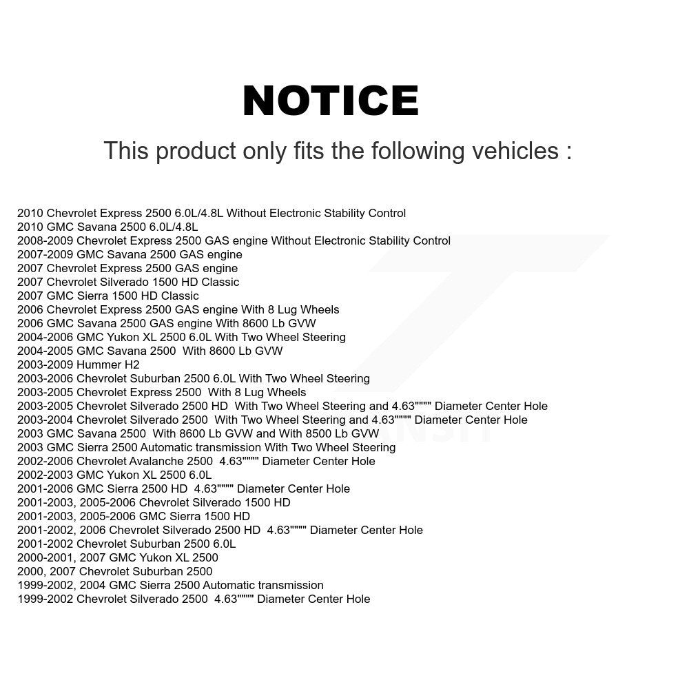 Coat Brake Rotor Front Rear Kit For Chevrolet GMC Sierra 2500 HD Silverado H2 XL