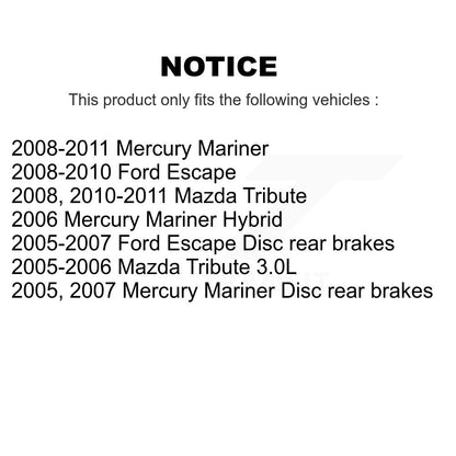 Coated Brake Rotors Front Rear Kit For Ford Escape Mazda Tribute Mercury Mariner
