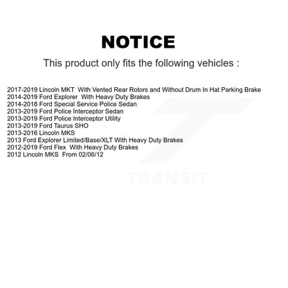 Coat Brake Rotor Front Rear Kit For Ford Explorer Flex Taurus Police Interceptor