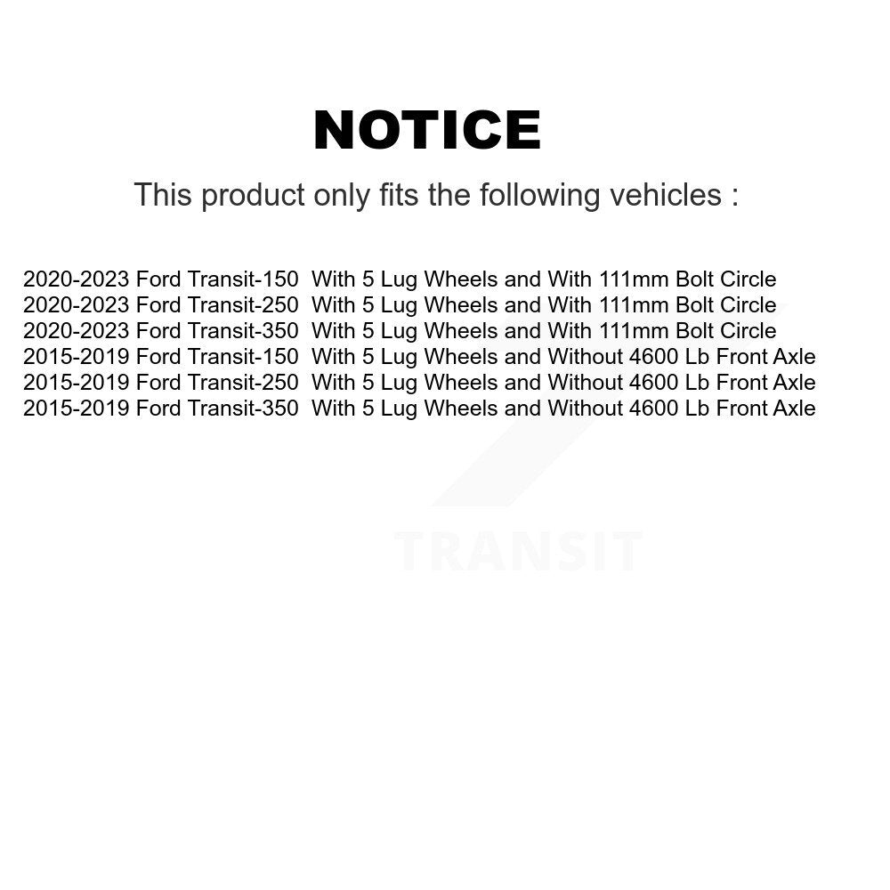 Coated Brake Rotors Front Rear Kit For Ford Transit-250 Transit-150 Transit-350