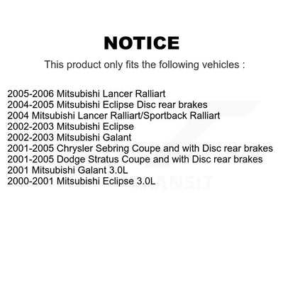 Coated Brake Rotor Front Rear Kit For Chrysler Sebring Mitsubishi Lancer Eclipse