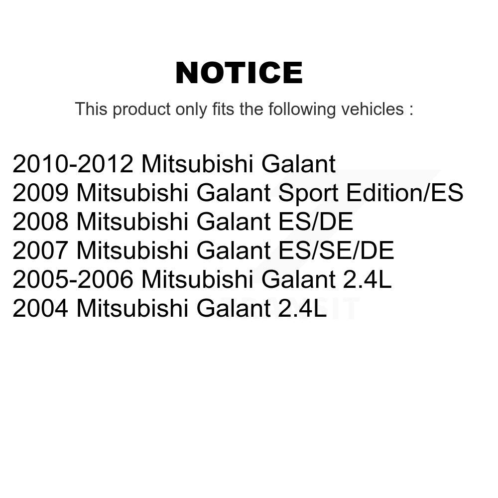 Coated Disc Brake Rotors Front Rear Kit For Mitsubishi Galant