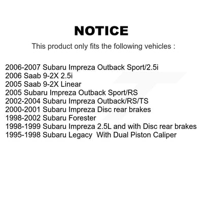 Coated Brake Rotors Front Rear Kit For Subaru Impreza Forester Legacy Saab 9-2X