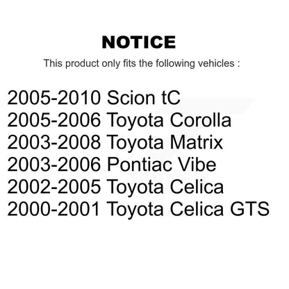 Coat Brake Rotor Front Rear Kit For Toyota Matrix Corolla Pontiac Vibe Celica tC