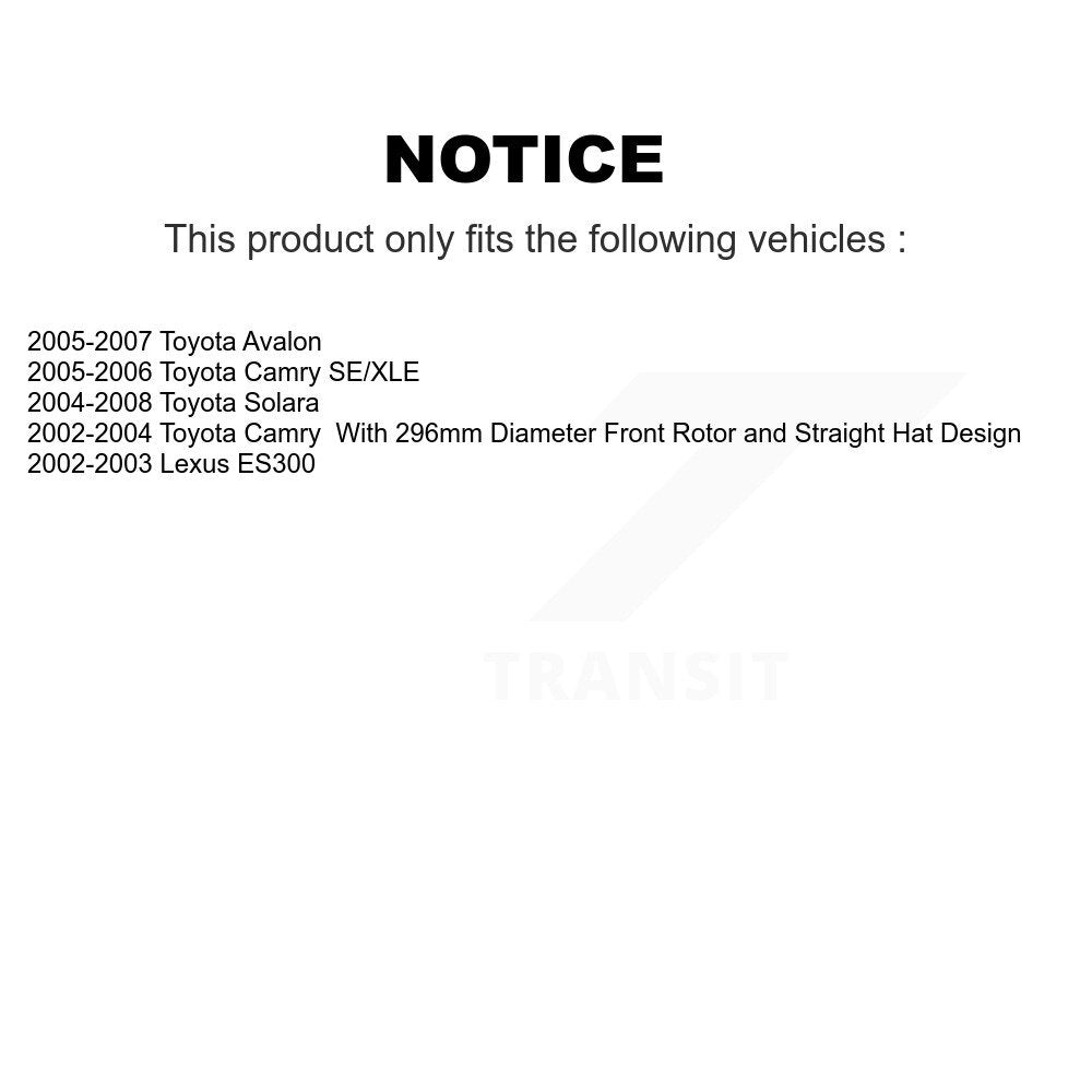 Coat Disc Brake Rotors Front Rear Kit For Toyota Camry Solara Avalon Lexus ES300