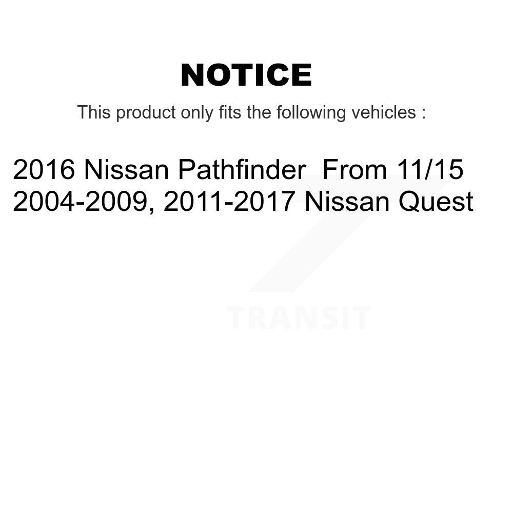 Coated Disc Brake Rotors Front Rear Kit For Nissan Quest