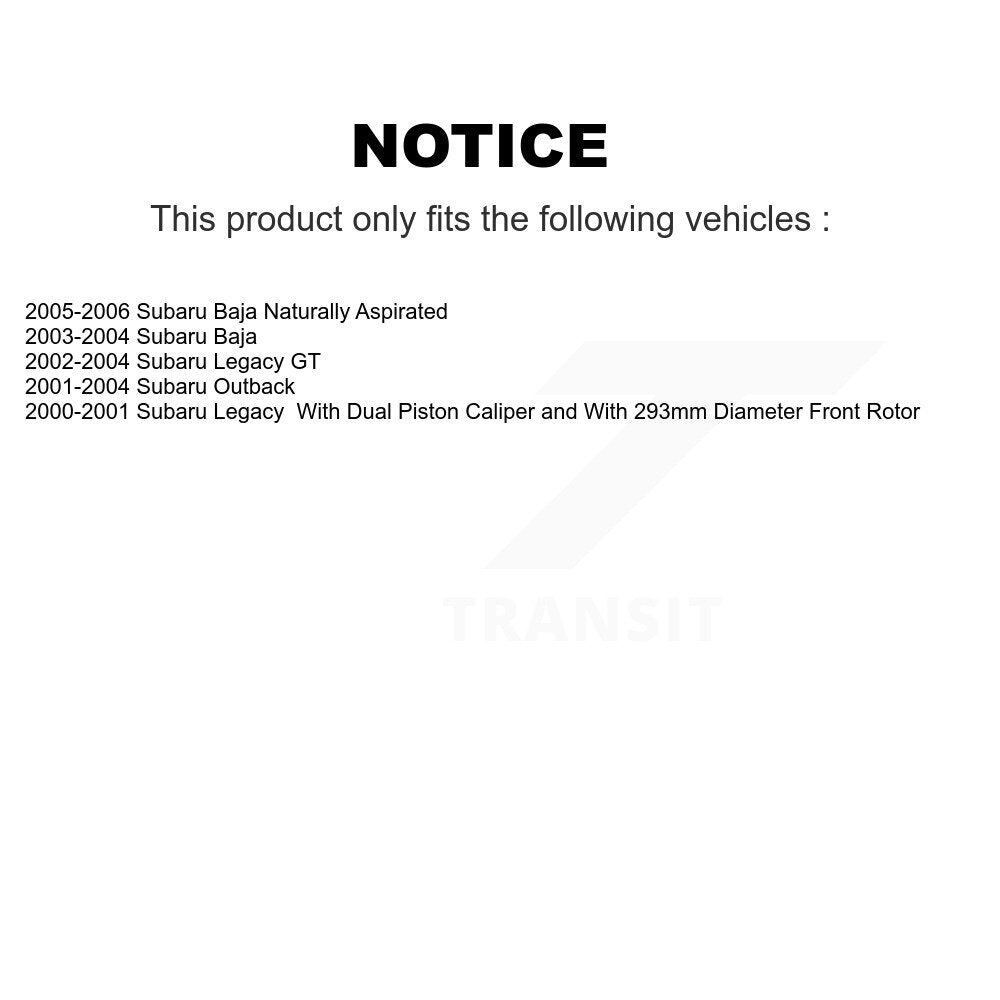 Coated Disc Brake Rotors Front Rear Kit For Subaru Outback Legacy Baja