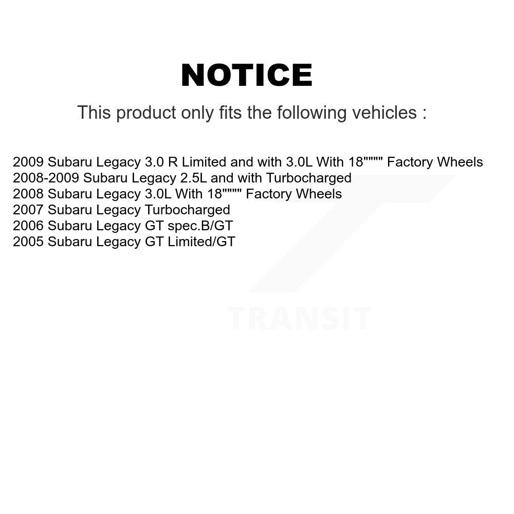 Coated Disc Brake Rotors Front Rear Kit For Subaru Legacy