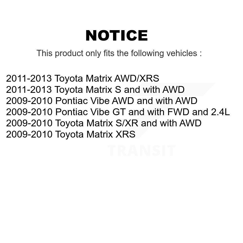 Coated Disc Brake Rotors Front Rear Kit For Toyota Matrix Pontiac Vibe