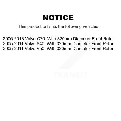 Coated Disc Brake Rotors Front Rear Kit For Volvo S40 V50 C70