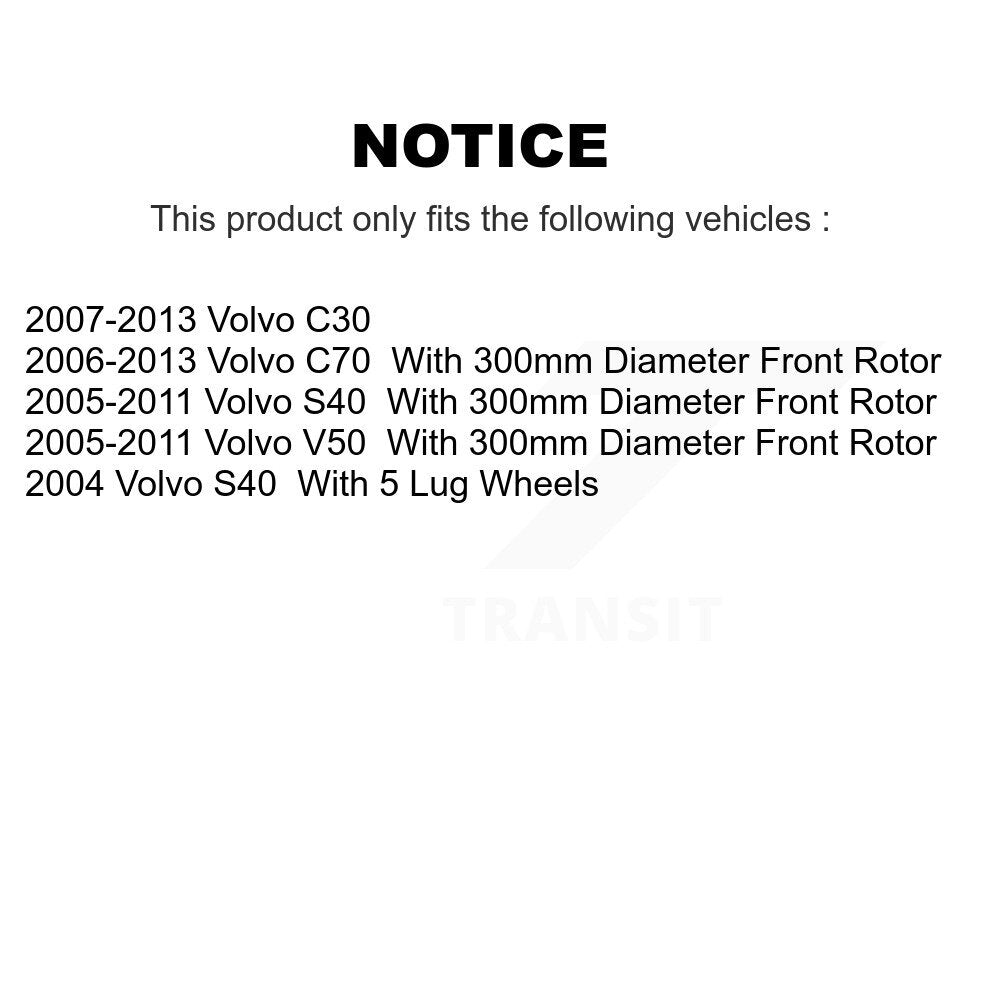 Coated Disc Brake Rotors Front Rear Kit For Volvo S40 C30 V50 C70