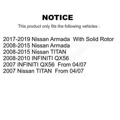Coated Disc Brake Rotors Front Rear Kit For Nissan TITAN Armada INFINITI QX56