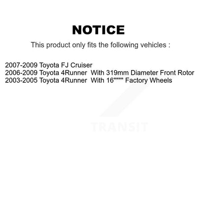Coated Disc Brake Rotors Front Rear Kit For Toyota 4Runner FJ Cruiser