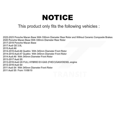 Coated Brake Rotors Front Rear Kit For Audi Q5 Porsche Macan S4 S5 A6 Quattro A7