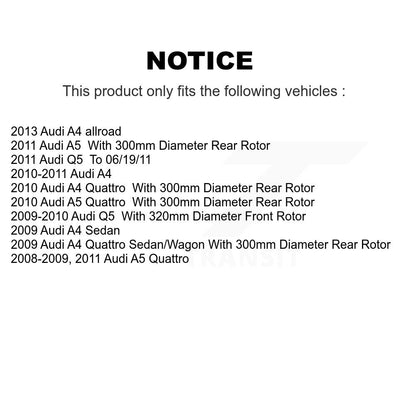 Coated Disc Brake Rotors Front Rear Kit For Audi Q5 A4 Quattro A5 allroad