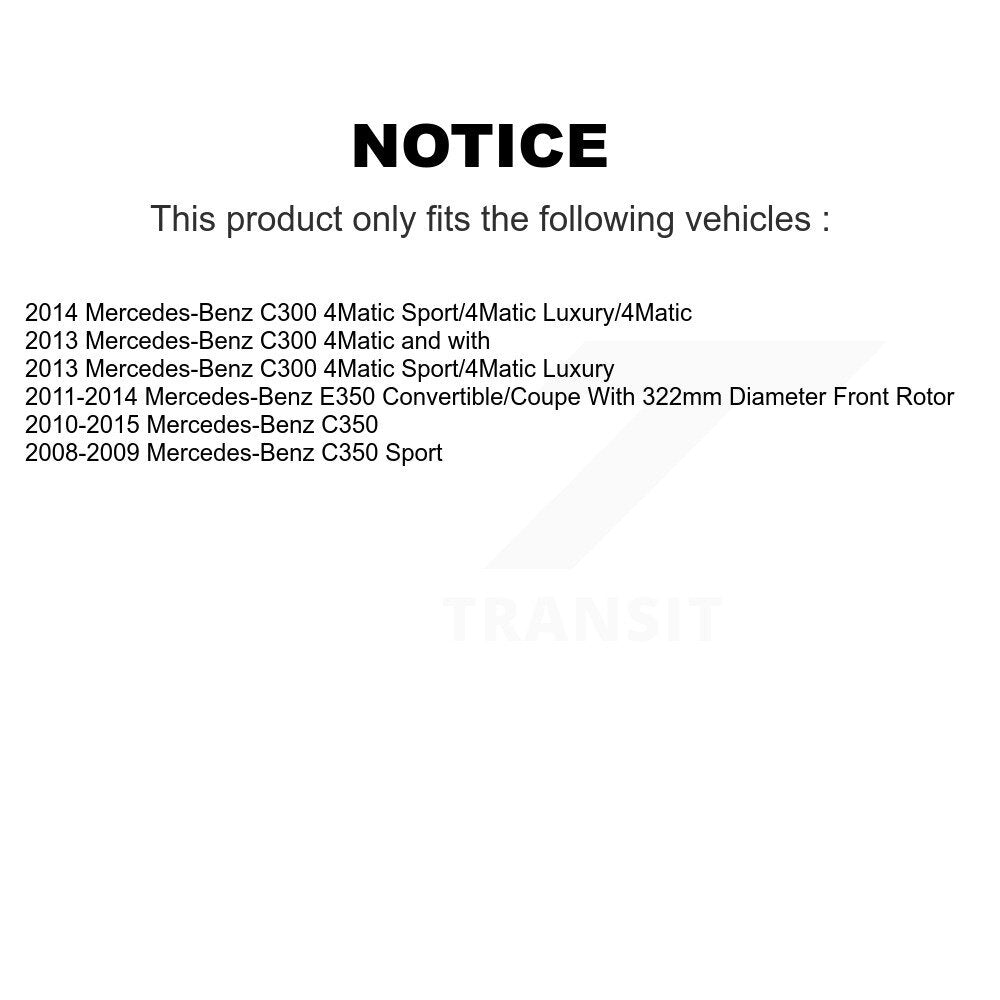 Coated Disc Brake Rotors Front Rear Kit For Mercedes-Benz C300 C350 E350 E300
