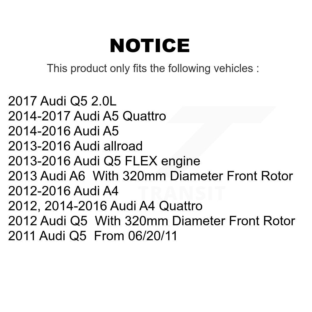 Coated Disc Brake Rotors Front Rear Kit For Audi Q5 A4 Quattro A5 allroad A6