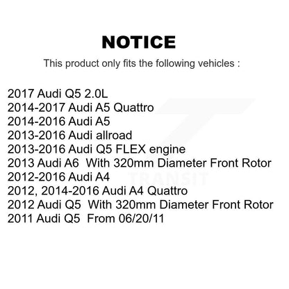 Coated Disc Brake Rotors Front Rear Kit For Audi Q5 A4 Quattro A5 allroad A6