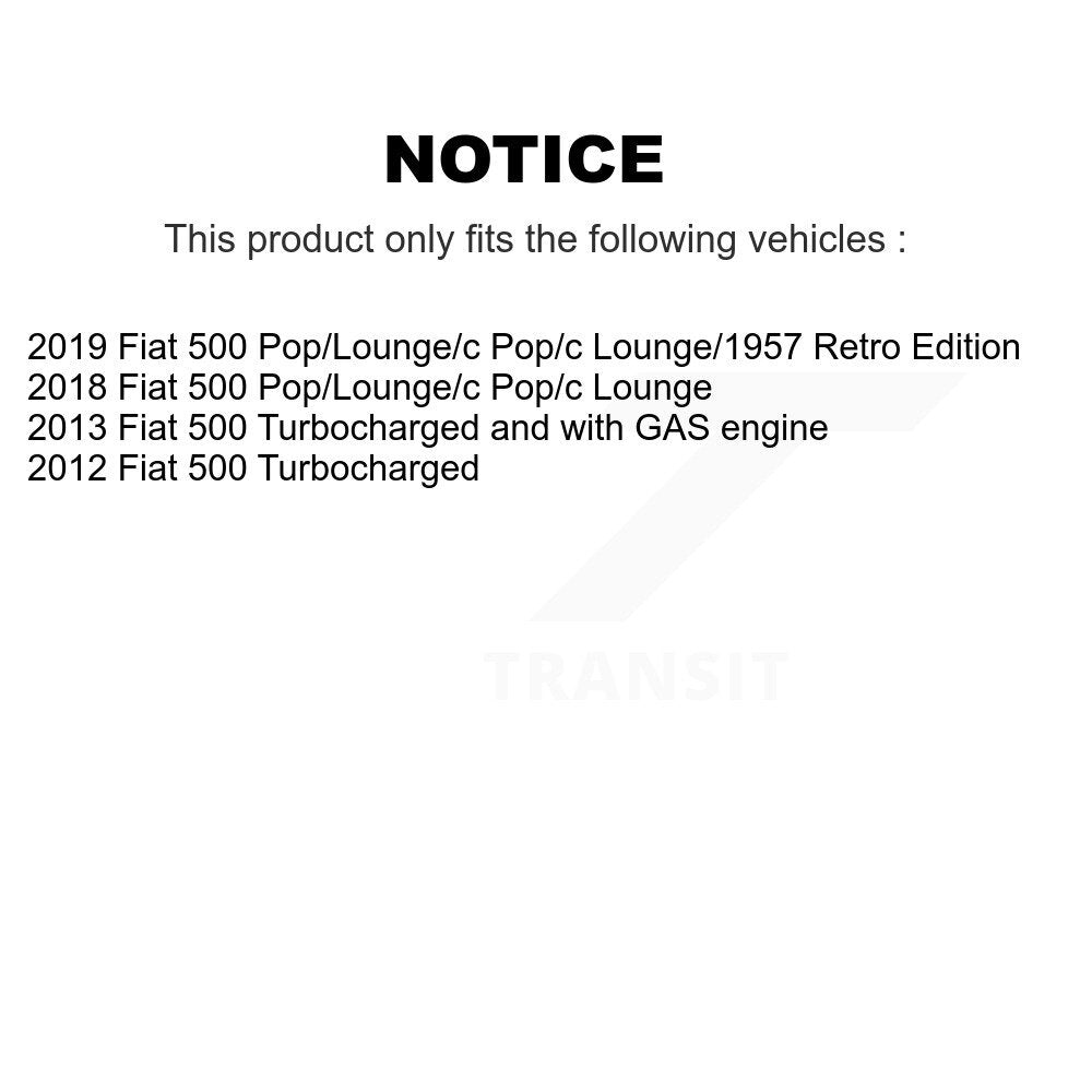 Coated Disc Brake Rotors Front Rear Kit For Fiat 500
