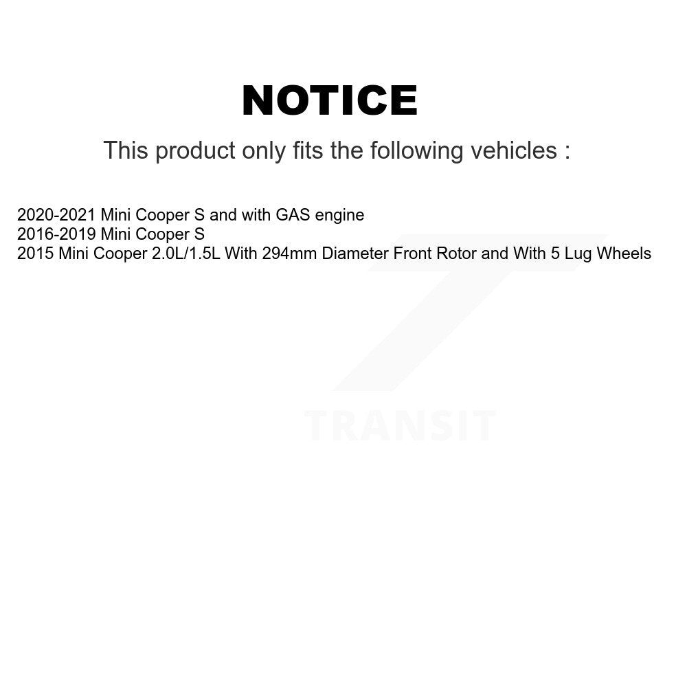 Coated Disc Brake Rotors Front Rear Kit For Mini Cooper