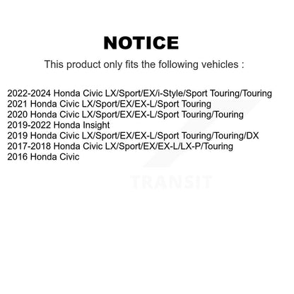 Coated Disc Brake Rotors Front Rear Kit For Honda Civic Insight