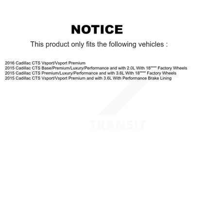 Coated Disc Brake Rotors Front Rear Kit For Cadillac CTS
