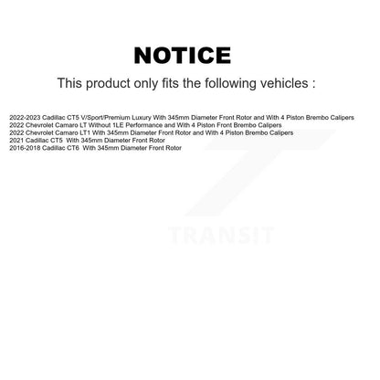 Coated Disc Brake Rotors Front Rear Kit For Cadillac CT5 Chevrolet Camaro CT6
