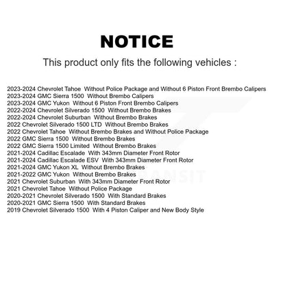 Coat Brake Rotor Front Rear Kit For GMC Chevrolet Silverado 1500 Sierra Yukon XL