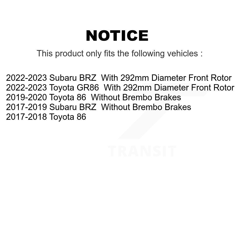 Coated Disc Brake Rotors Front Rear Kit For Subaru BRZ Toyota 86 GR86