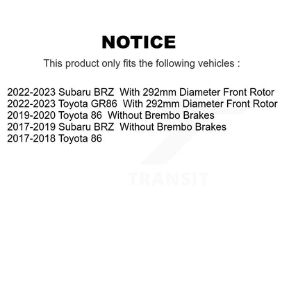 Coated Disc Brake Rotors Front Rear Kit For Subaru BRZ Toyota 86 GR86