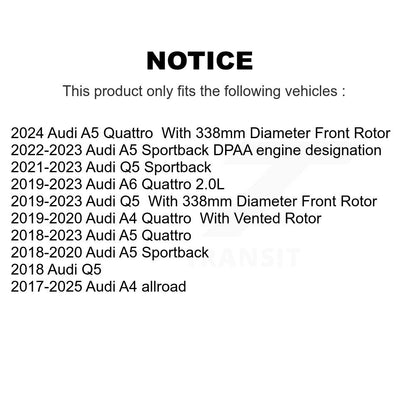 Coated Brake Rotor Front Rear Kit For Audi Q5 A5 Sportback A4 Quattro allroad A6