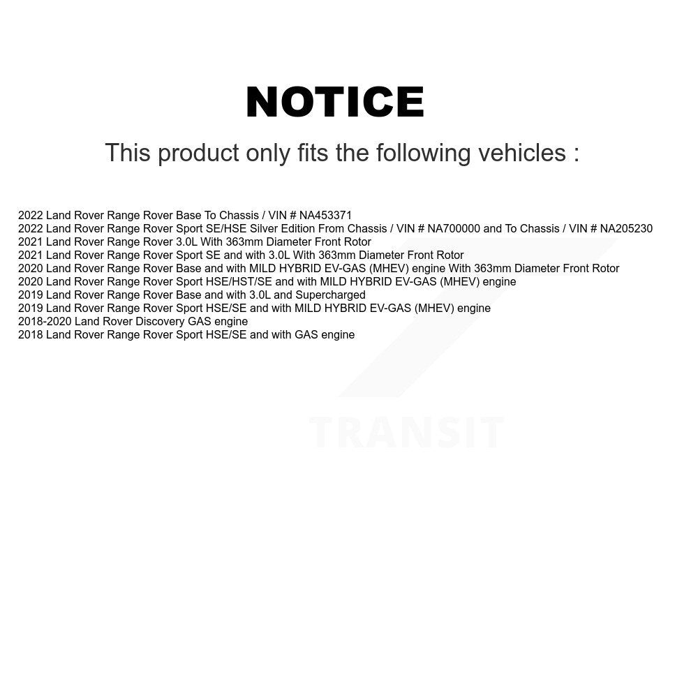 Coated Disc Brake Rotors Front Rear Kit For Land Rover Range Sport Discovery