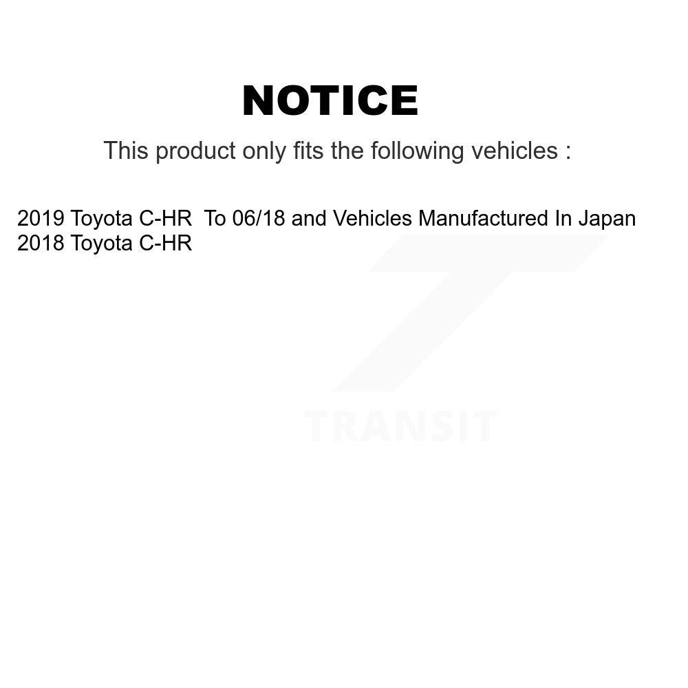 Coated Disc Brake Rotors Front Rear Kit For Toyota C-HR