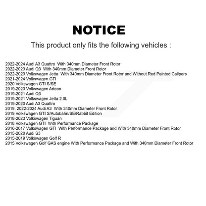 Coat Brake Rotor Front Pair For Volkswagen Tiguan Jetta Audi Q3 GTI Golf R A3 S3