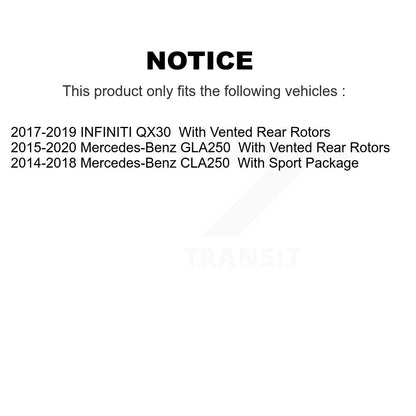 Coated Disc Brake Rotors Rear Pair For Mercedes-Benz GLA250 CLA250 INFINITI QX30