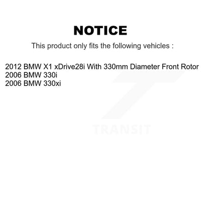 Coated Disc Brake Rotors Front Pair For BMW X1 330i 330xi