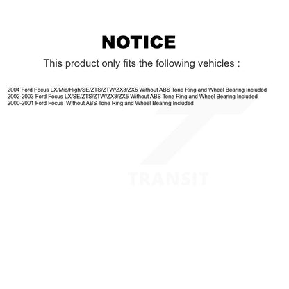 Disc Brake Rotors Drums Kit Front Rear For Ford Focus Wheel Bearing Included