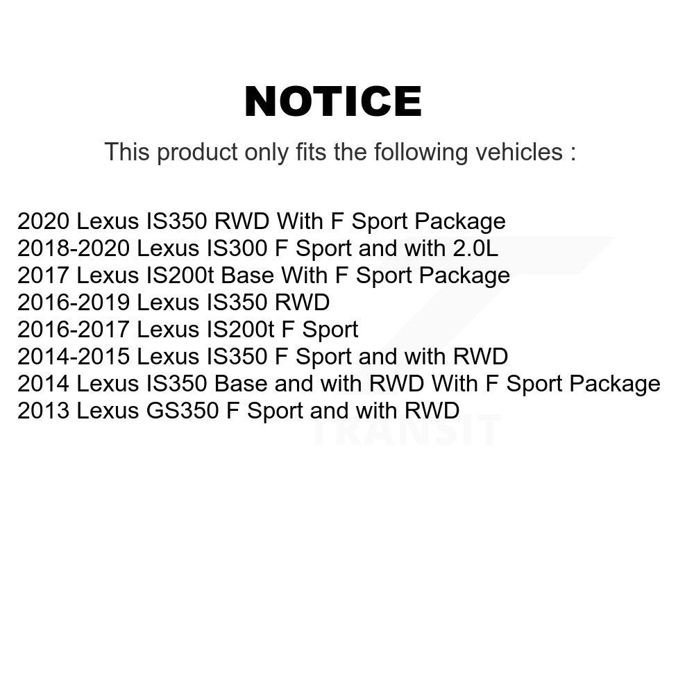 Coated Disc Brake Rotors & Hub Front Rear Kit For Lexus IS350 IS300 GS350 IS200t