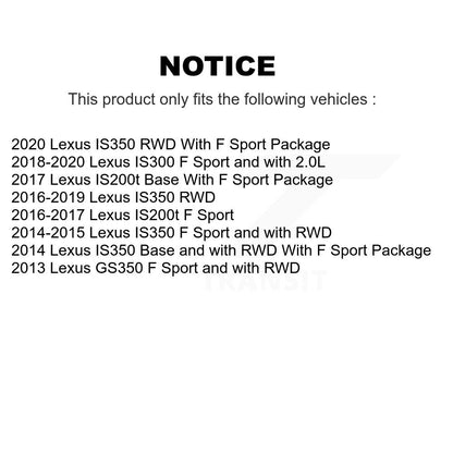 Coated Disc Brake Rotors & Hub Front Rear Kit For Lexus IS350 IS300 GS350 IS200t