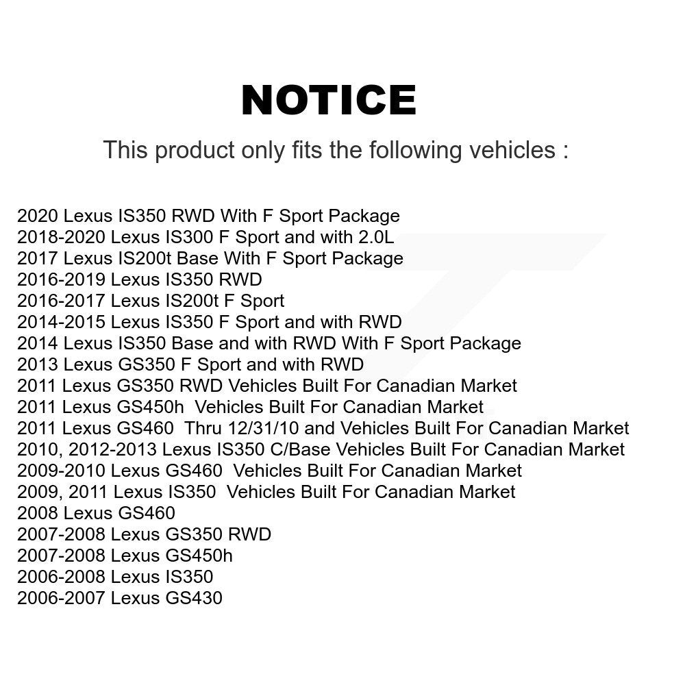 Coat Brake Rotor Front Kit For Lexus IS350 IS300 GS350 GS450h IS200t GS430 GS460