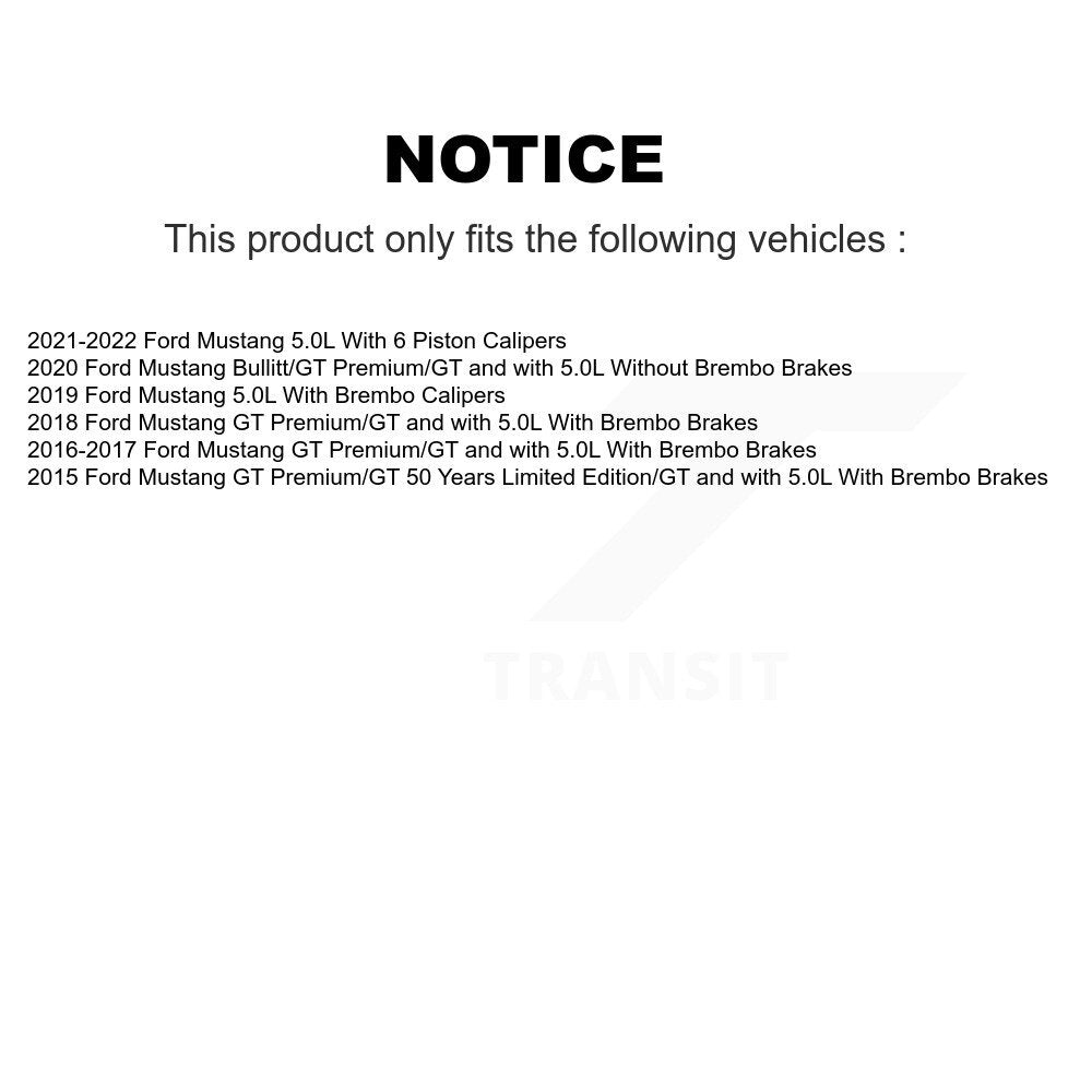 Coated Disc Brake Rotors Front Rear Kit For Ford Mustang