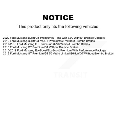 Coated Disc Brake Rotors Front Rear Kit For Ford Mustang