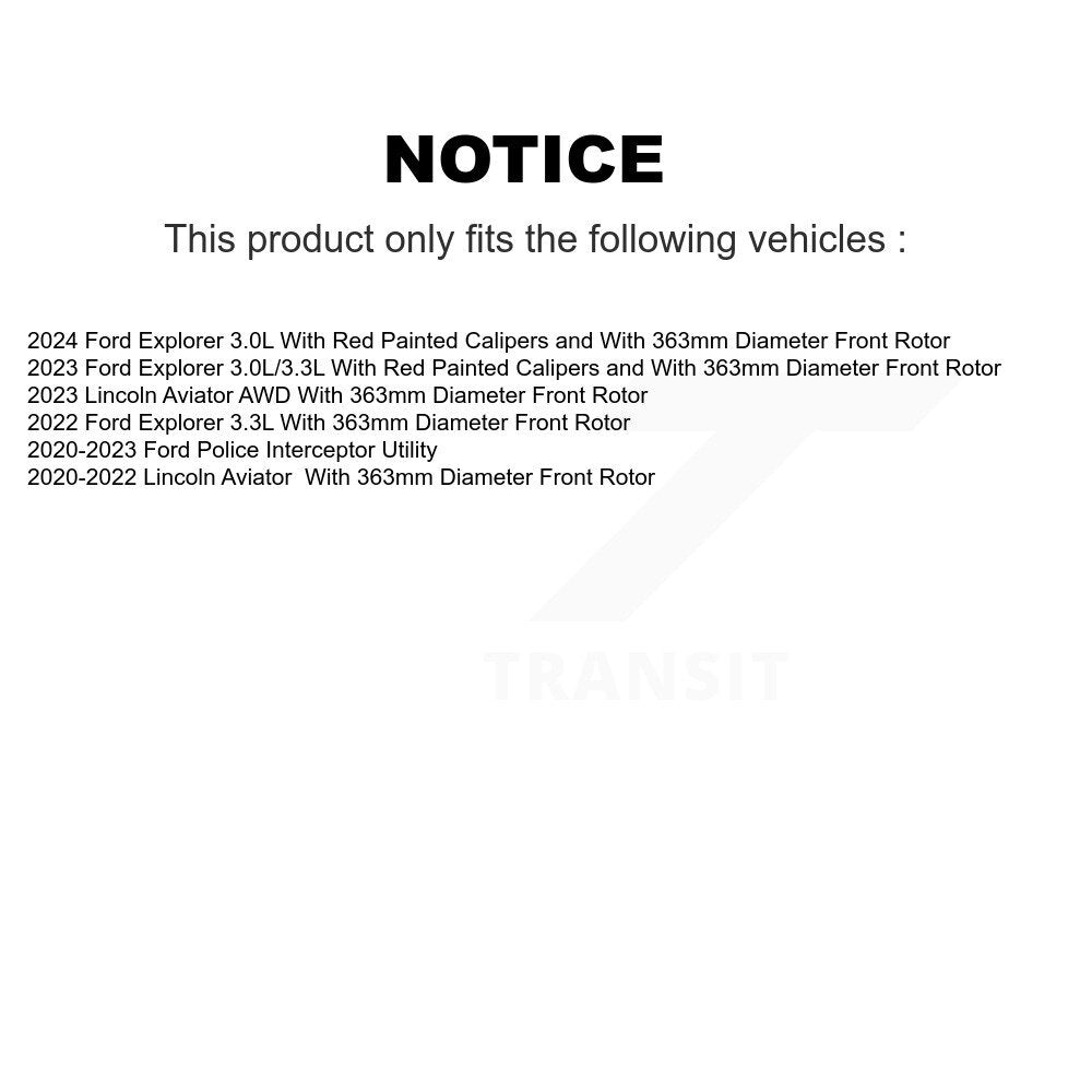 Coat Brake Rotor Front Rear Kit For Ford Explorer Lincoln Aviator Police Utility