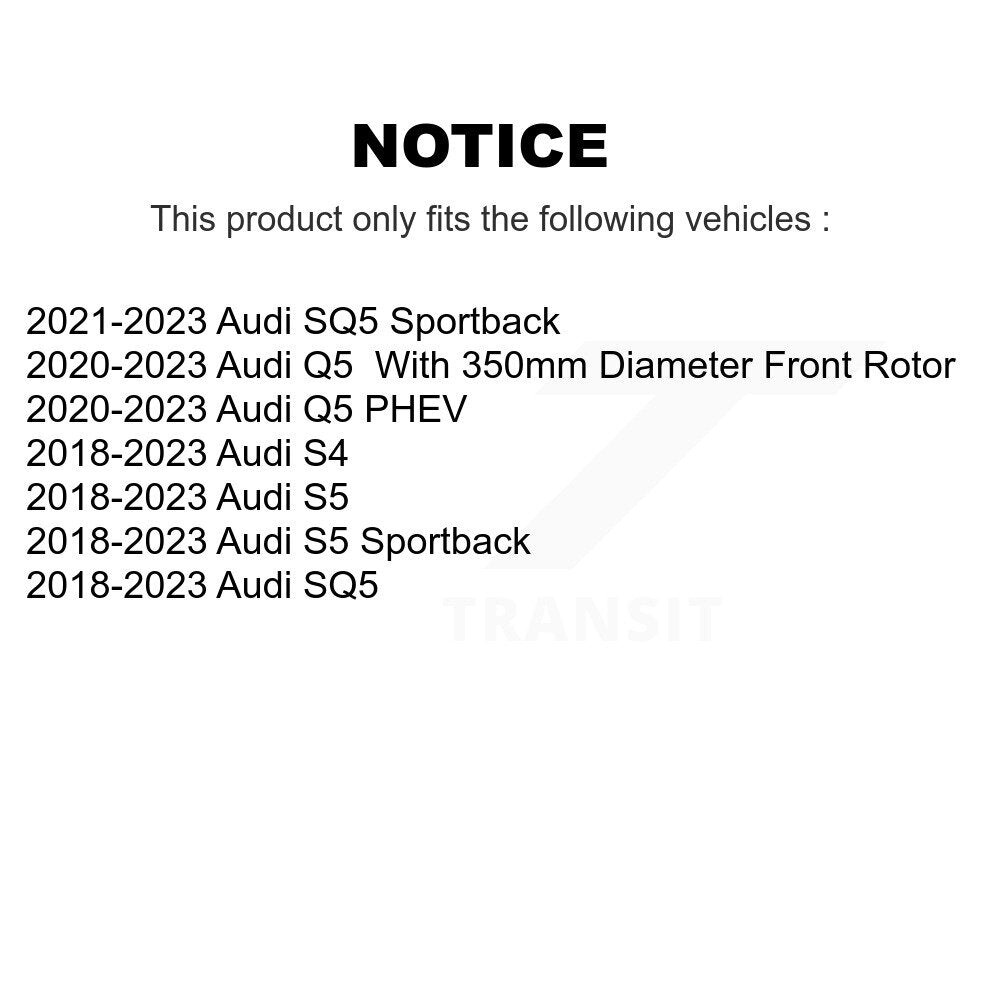 Coated Disc Brake Rotors Front Rear Kit For Audi Q5 SQ5 S5 S4 Sportback PHEV