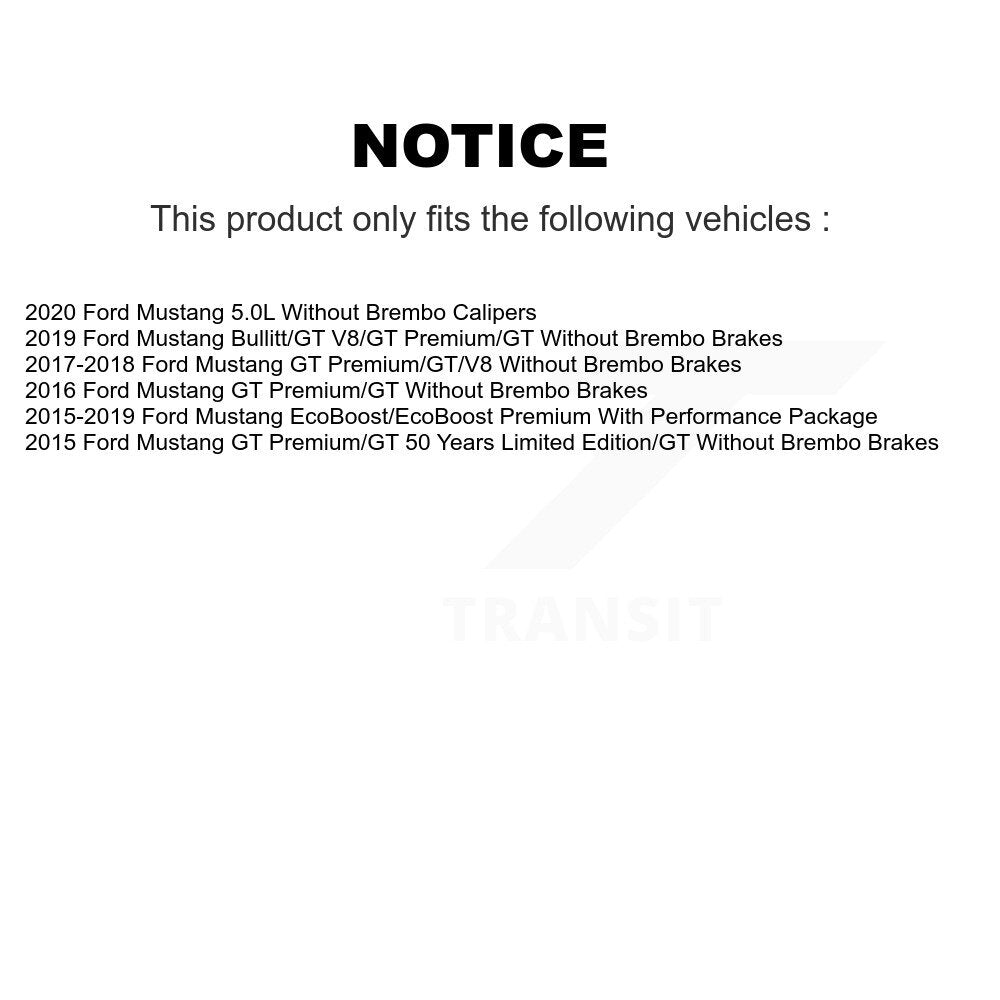 Coated Disc Brake Rotors Front Pair For Ford Mustang